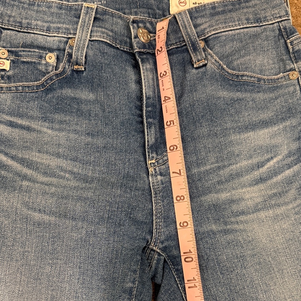 Ag Adriano Goldschmied Medium Blue Bootcut Jeans with Frayed Hem - Picture 11 of 13
